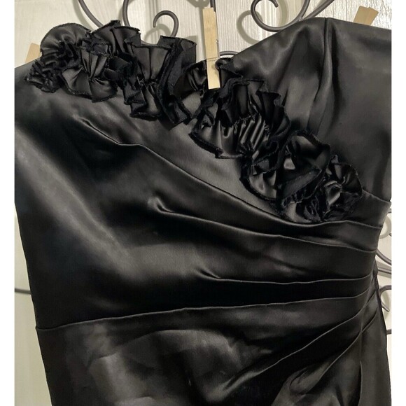 White House Black Market Dress Womens Satin Ruffled Strapless Dress Size 6 - Picture 5 of 9